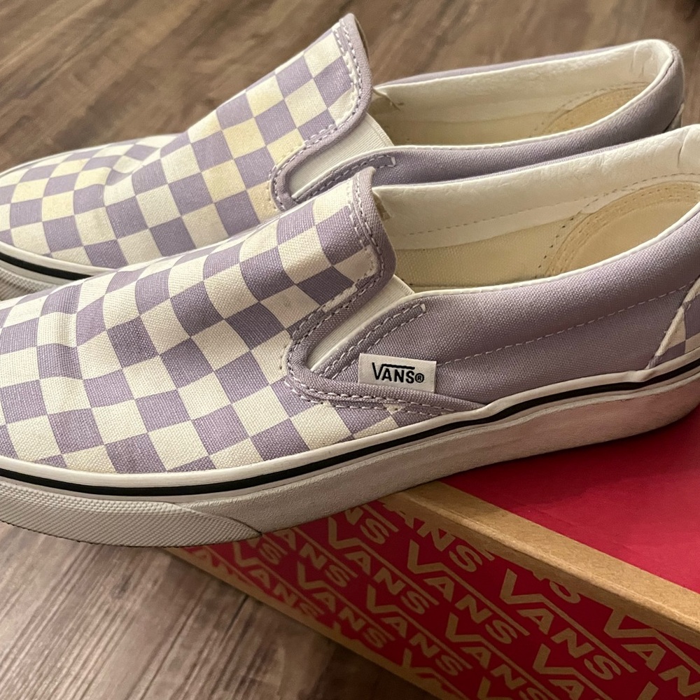 Purple checkered vans
